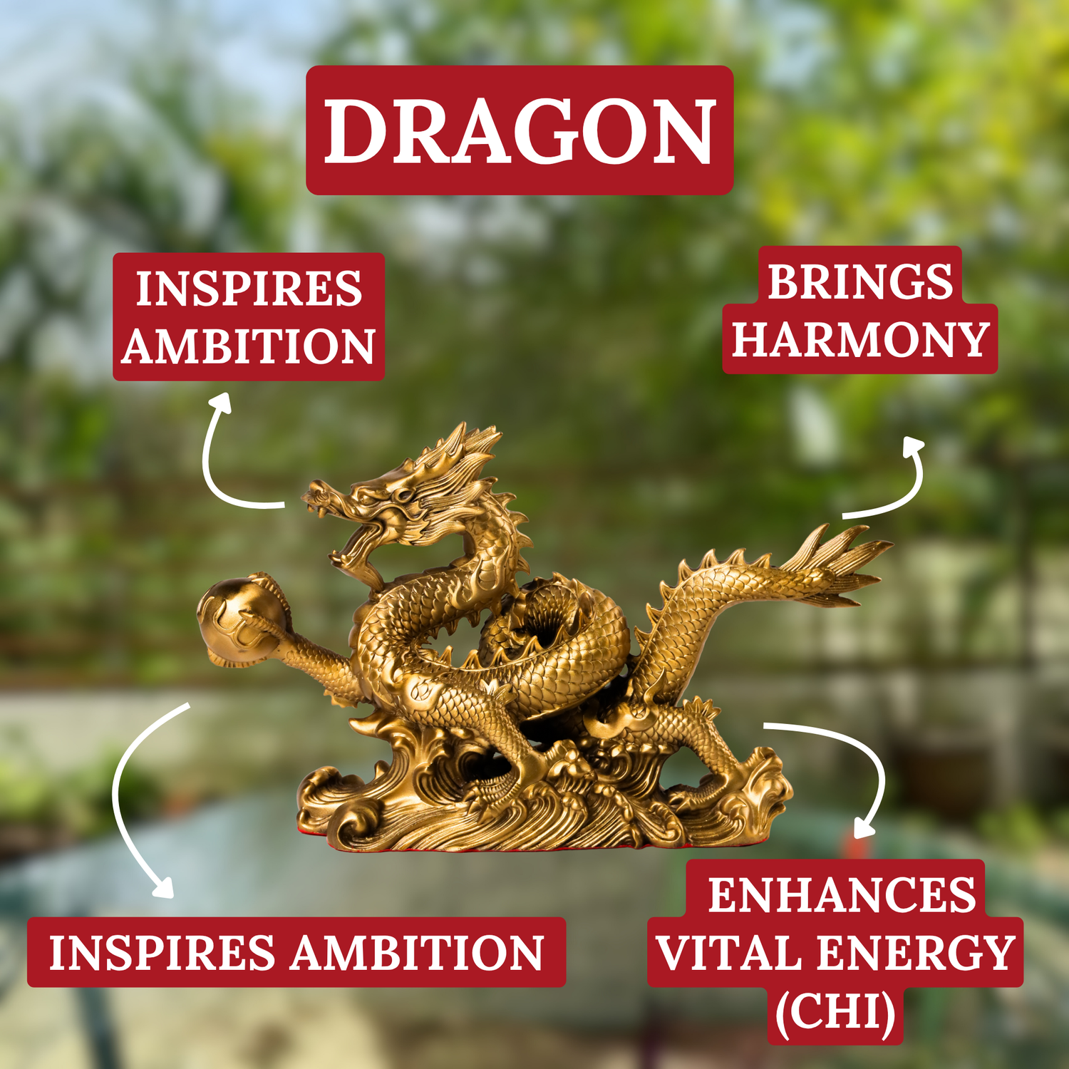 Ferocious Dragon of Triumph and Victory Brass 34cm