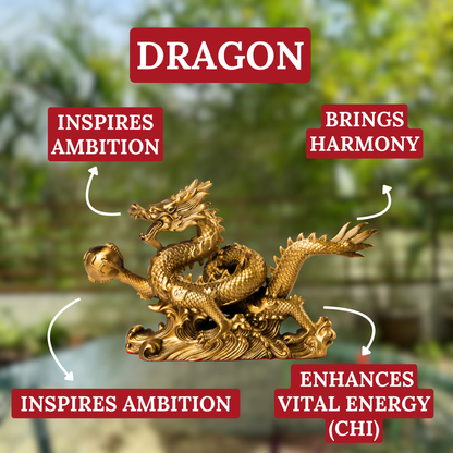 Ferocious Dragon of Triumph and Victory Brass 34cm