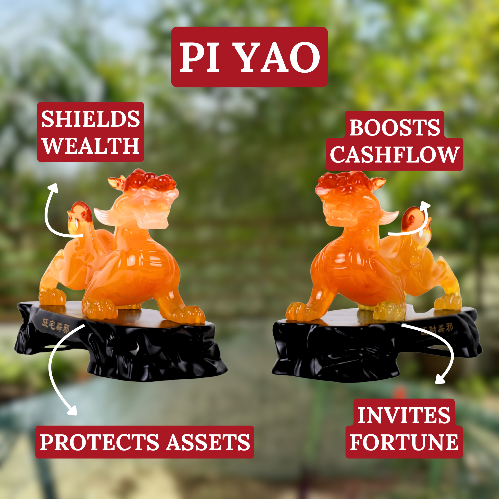 Fireback Guardians of Fortune Pi Yao Pair 27cm