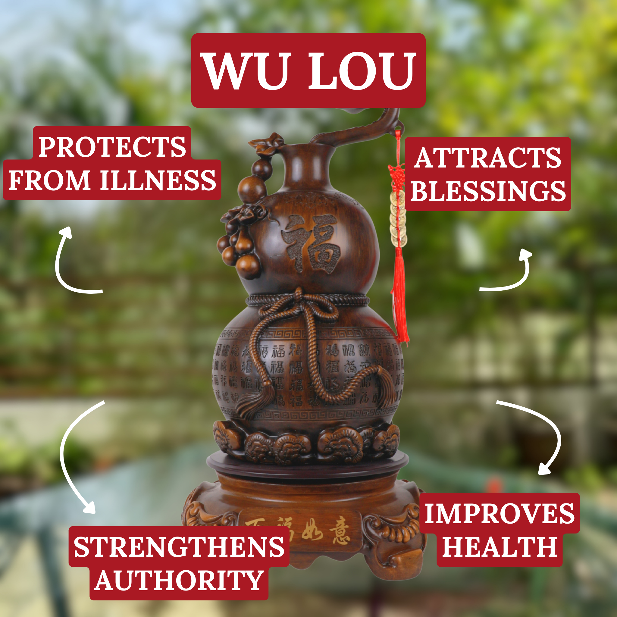 Grand Guardian of Life Wood Wu Lou 62cm