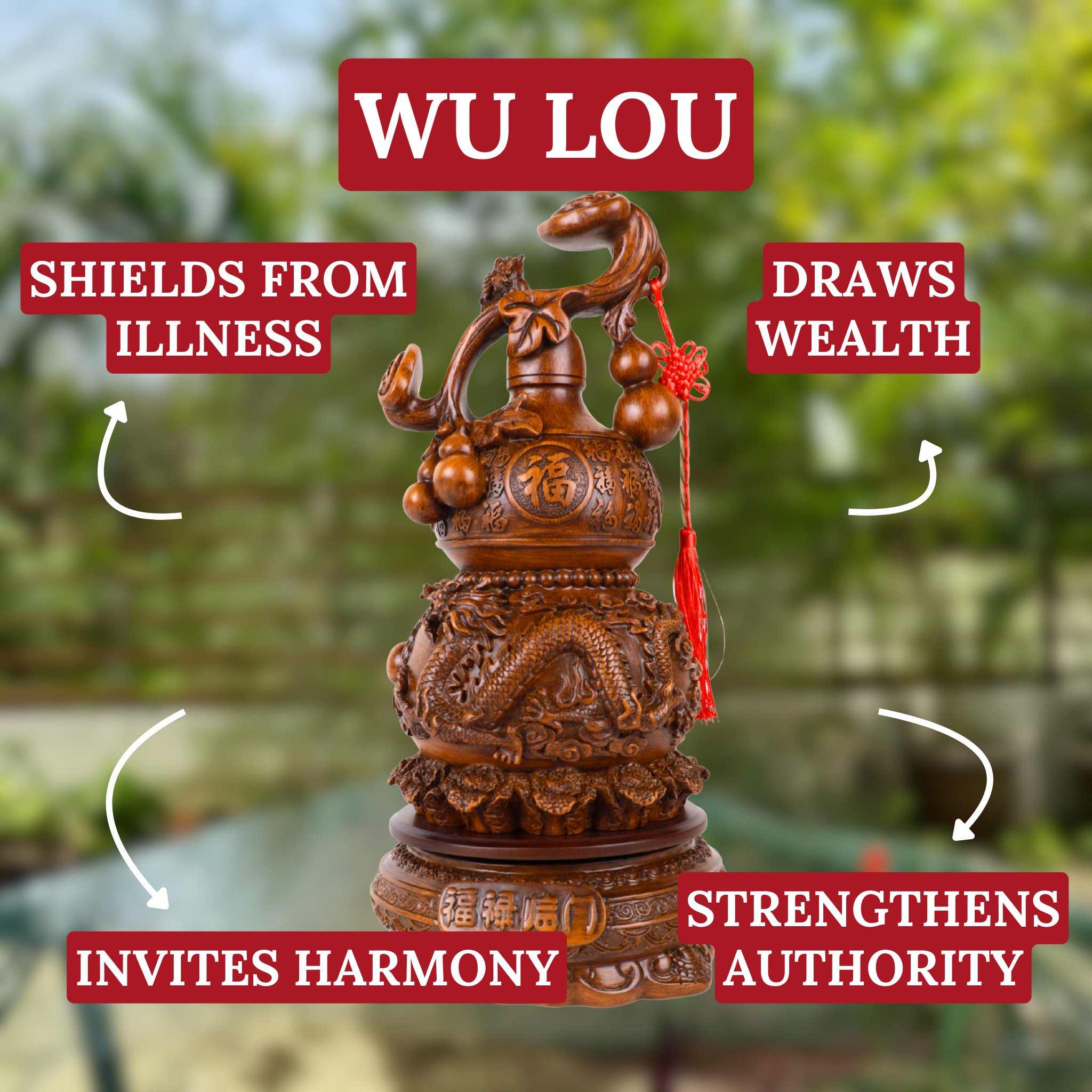 Symbols of the Dragon-Phoenix Wu Lou 46cm