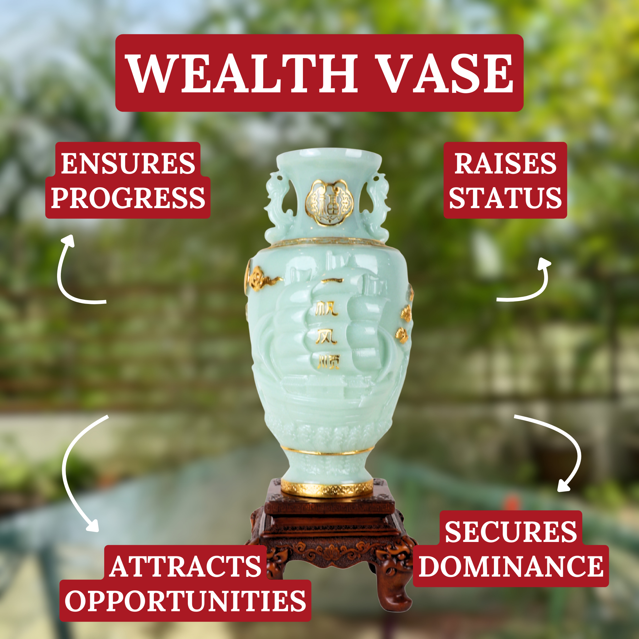 Majestic Jade Vase of Soaring Wealth 64cm