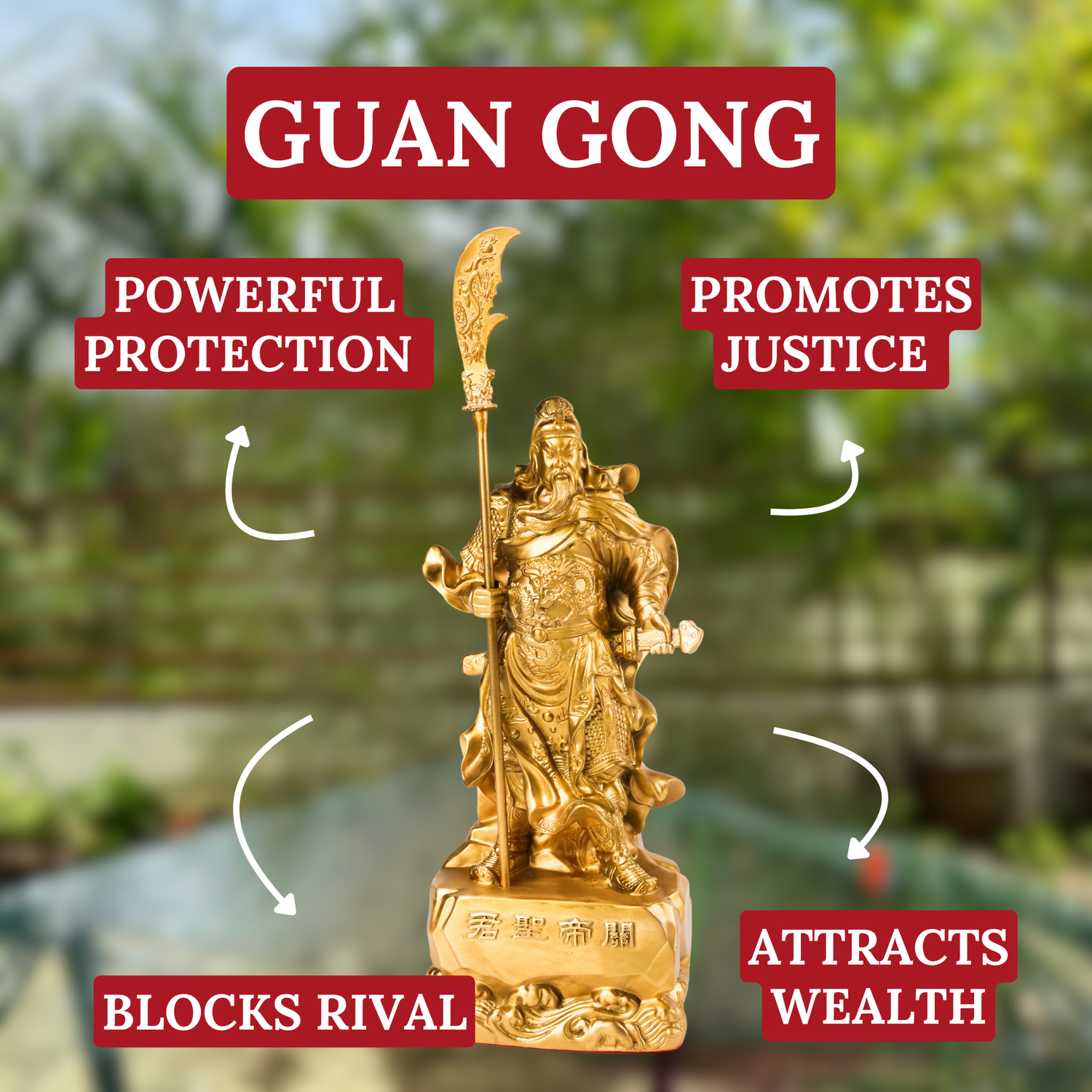 Warrior King of Wealth and Honor Guan Gong 40cm