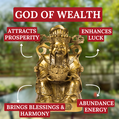 Brass Cai Shen the God of Wealth 21cm