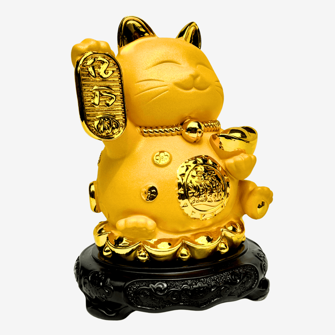 Golden Lucky Cat Bringing Wealth Ingots 16cm Default Title - Feng Shui Charms - Royal Dragon Decor Philippines