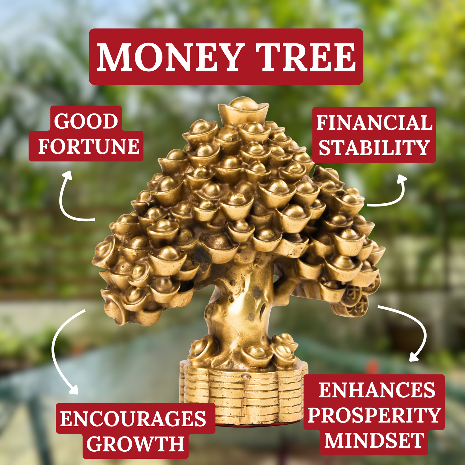 Strong as Metal Brass Money Tree 18cm