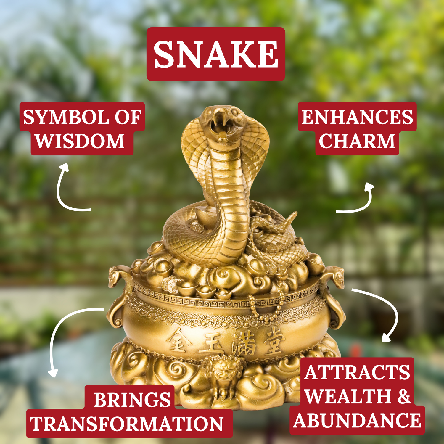 Brass Serpent of Sharp Success Snake 20cm
