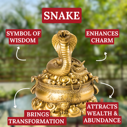 Brass Serpent of Sharp Success Snake 20cm