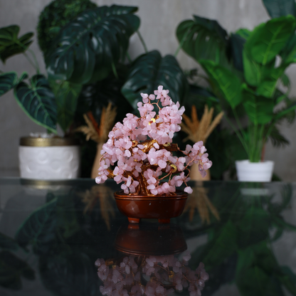 Rose Quartz Crystal Tree for Love &amp; Peace 25cm