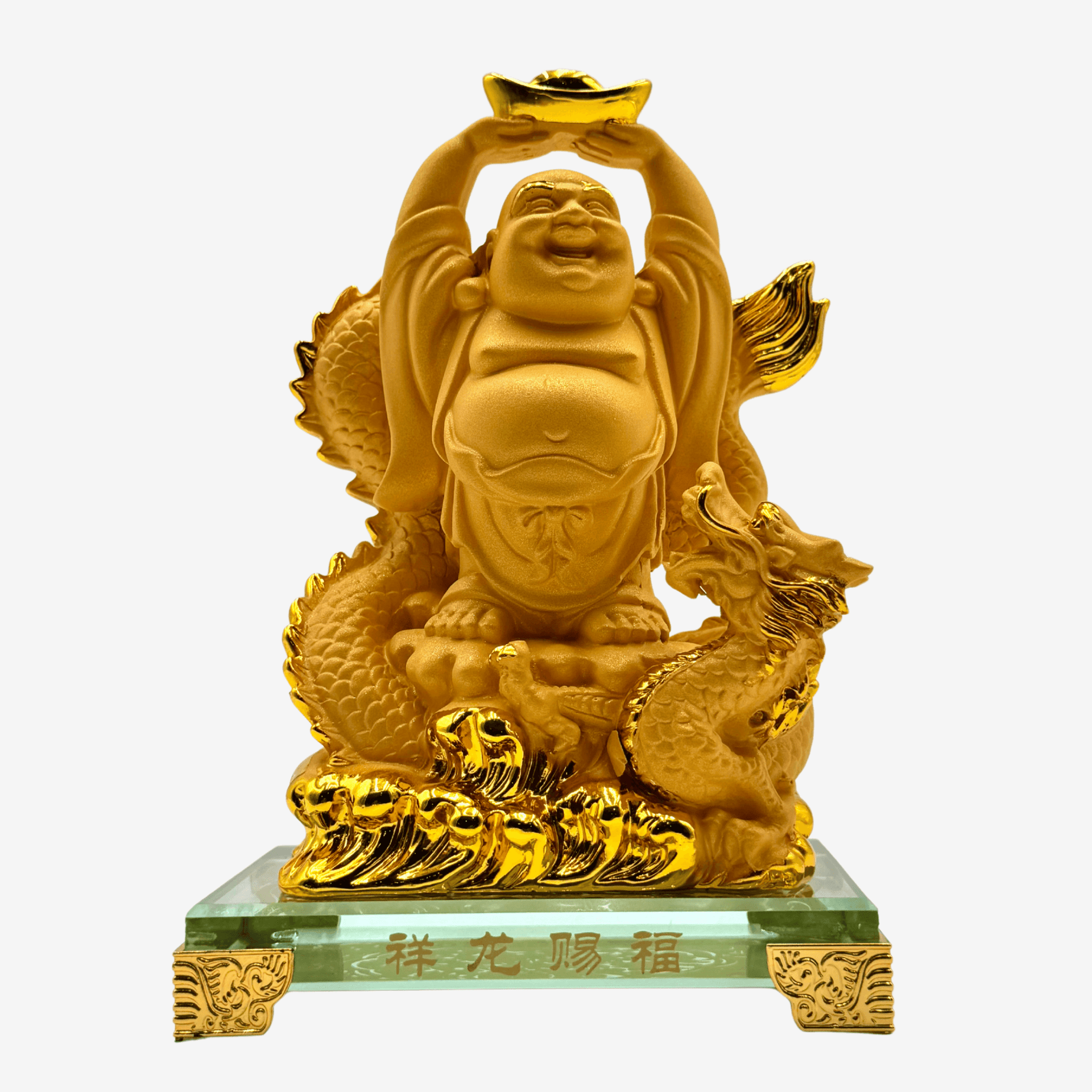 Dragon-Powered Buddha of Great Fortune 17cm - Feng Shui Charms