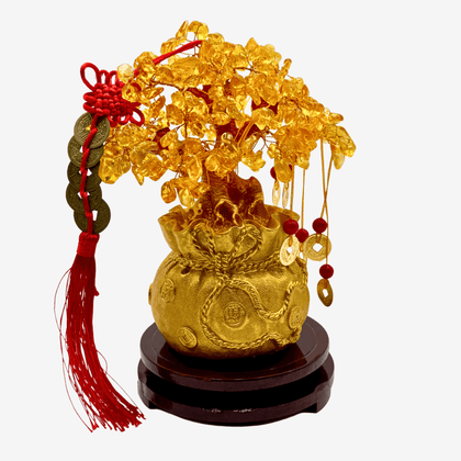 Citrine Money Tree with Abundant Blessings 21cm Default Title - Feng Shui Charms - Royal Dragon Decor Philippines