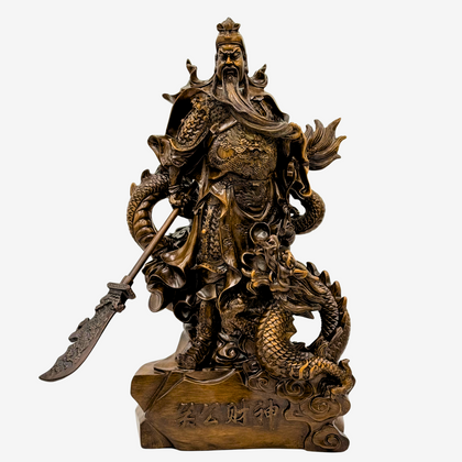 God of War Guan Gong with Dragon 62cm Default Title - Feng Shui Charms - Royal Dragon Decor Philippines