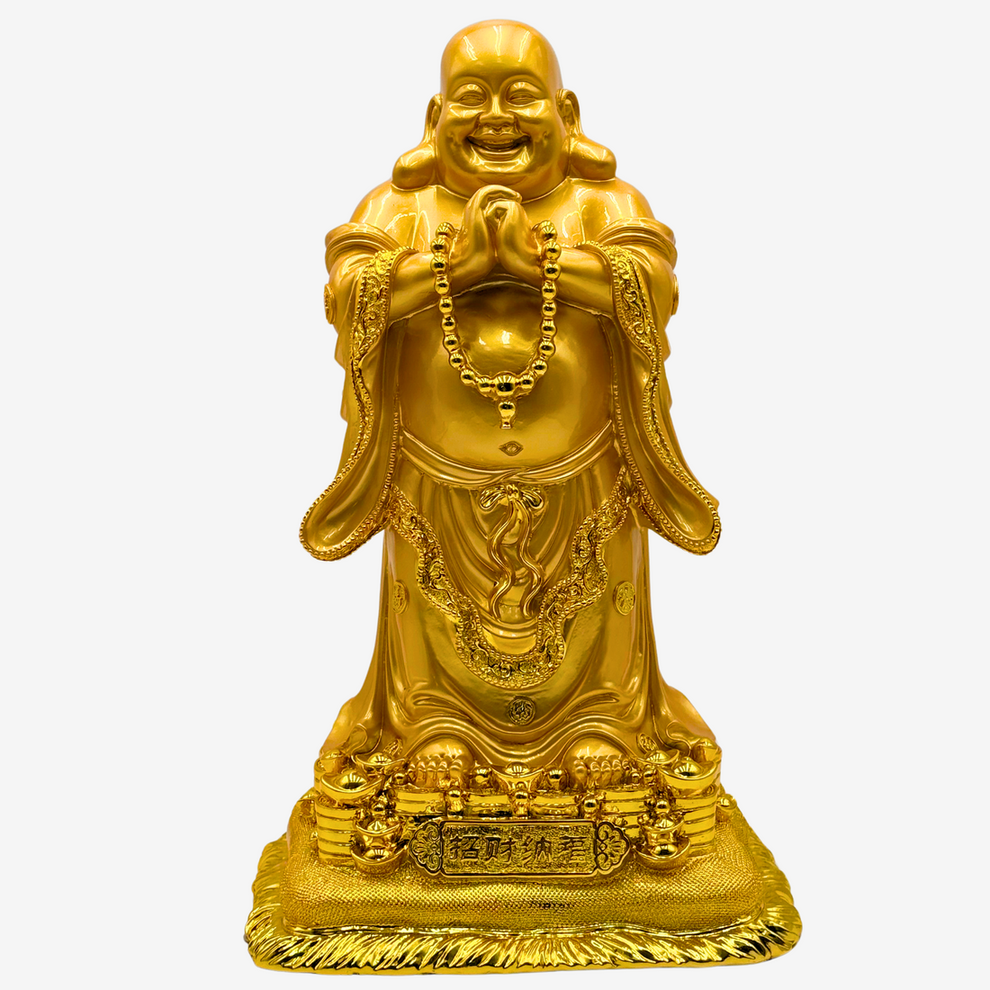 Tower of Gold Wealth Standing Buddha 46cm Default Title - Feng Shui Charms - Royal Dragon Decor Philippines