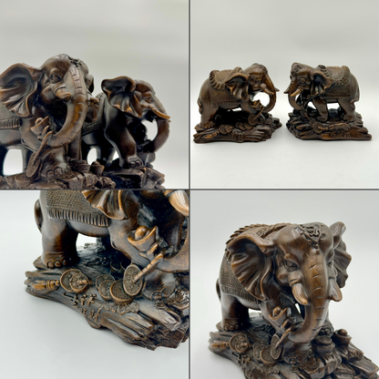 Elephant Pair for Strength and Wisdom 22cm Default Title - Feng Shui Charms - Royal Dragon Decor Philippines
