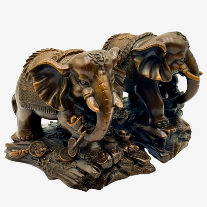Elephant Pair for Strength and Wisdom 22cm Default Title - Feng Shui Charms - Royal Dragon Decor Philippines