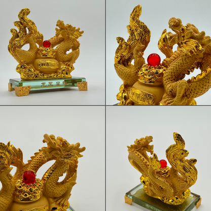 Majestic Power Couple Dragon &amp; Phoenix 15cm Default Title - Feng Shui Charms - Royal Dragon Decor Philippines