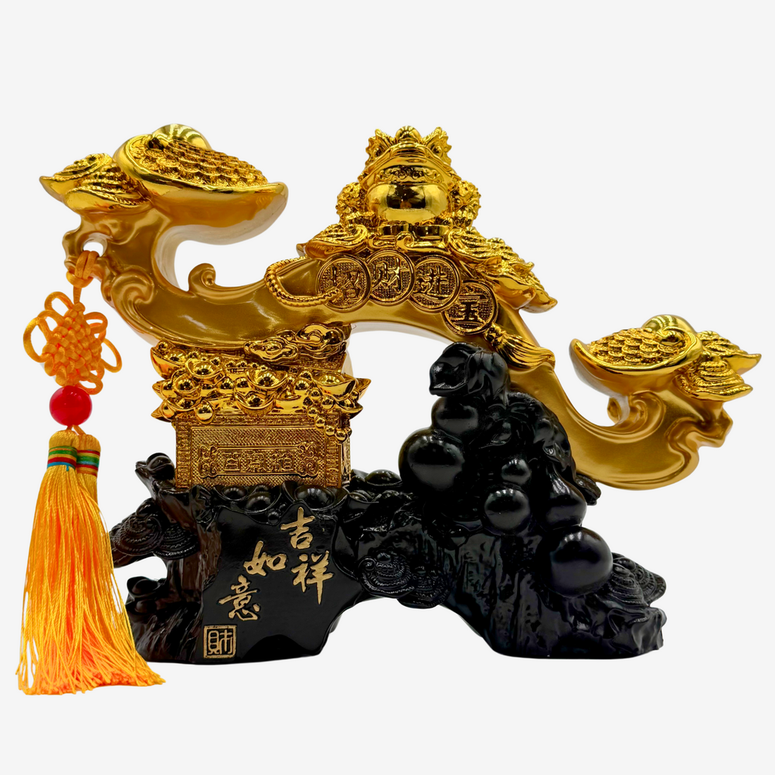 Golden Ru Yi of Power and Command 29cm Default Title - Feng Shui Charms - Royal Dragon Decor Philippines