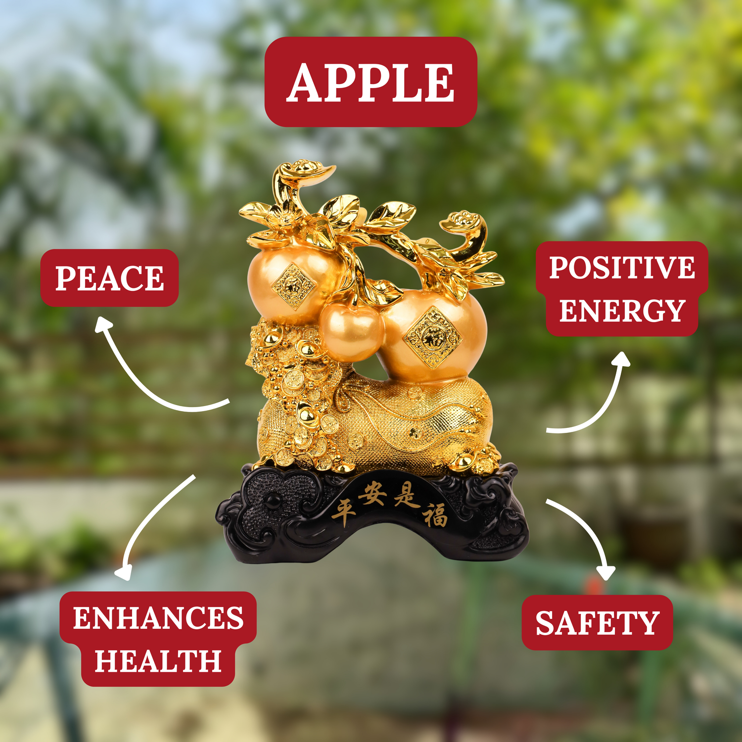 Three Golden Apples of Happiness 27cm