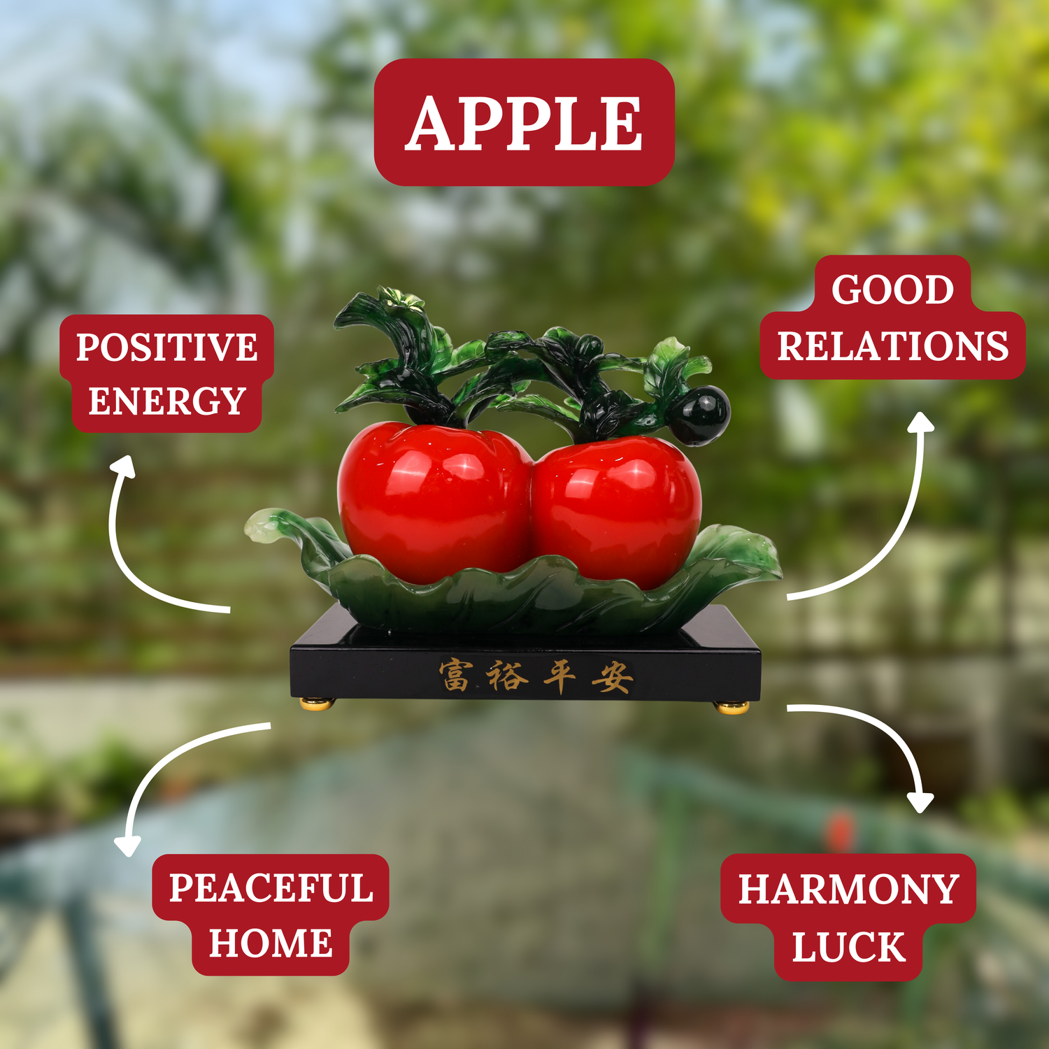 Lucky Pair of Apples for Good Relations 39cm