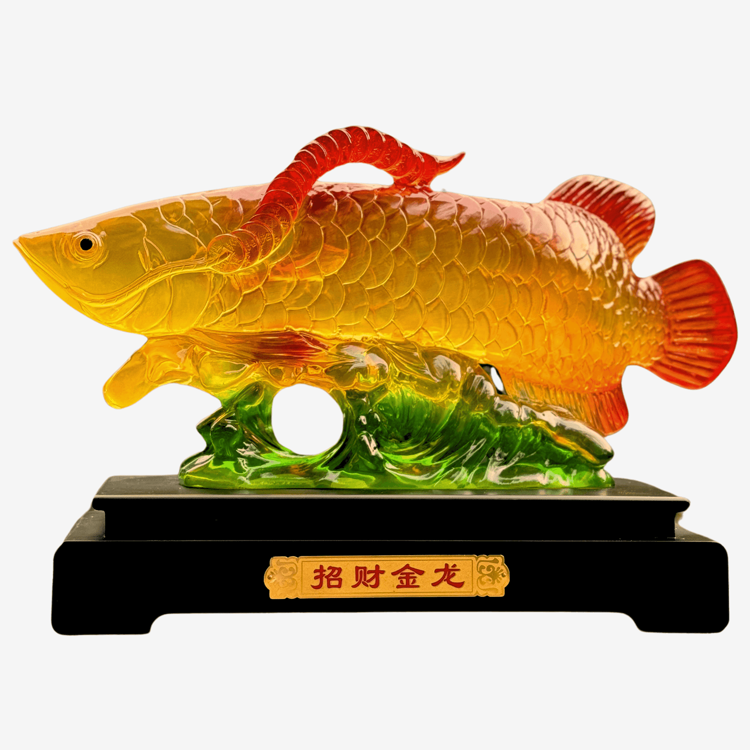 Massive Citrine Arowana for Great Prosperity 50cm - Feng Shui Chinese Lucky Items - Royal Dragon Decor