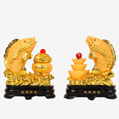 Double Wealth Golden Arowana Pair 17cm