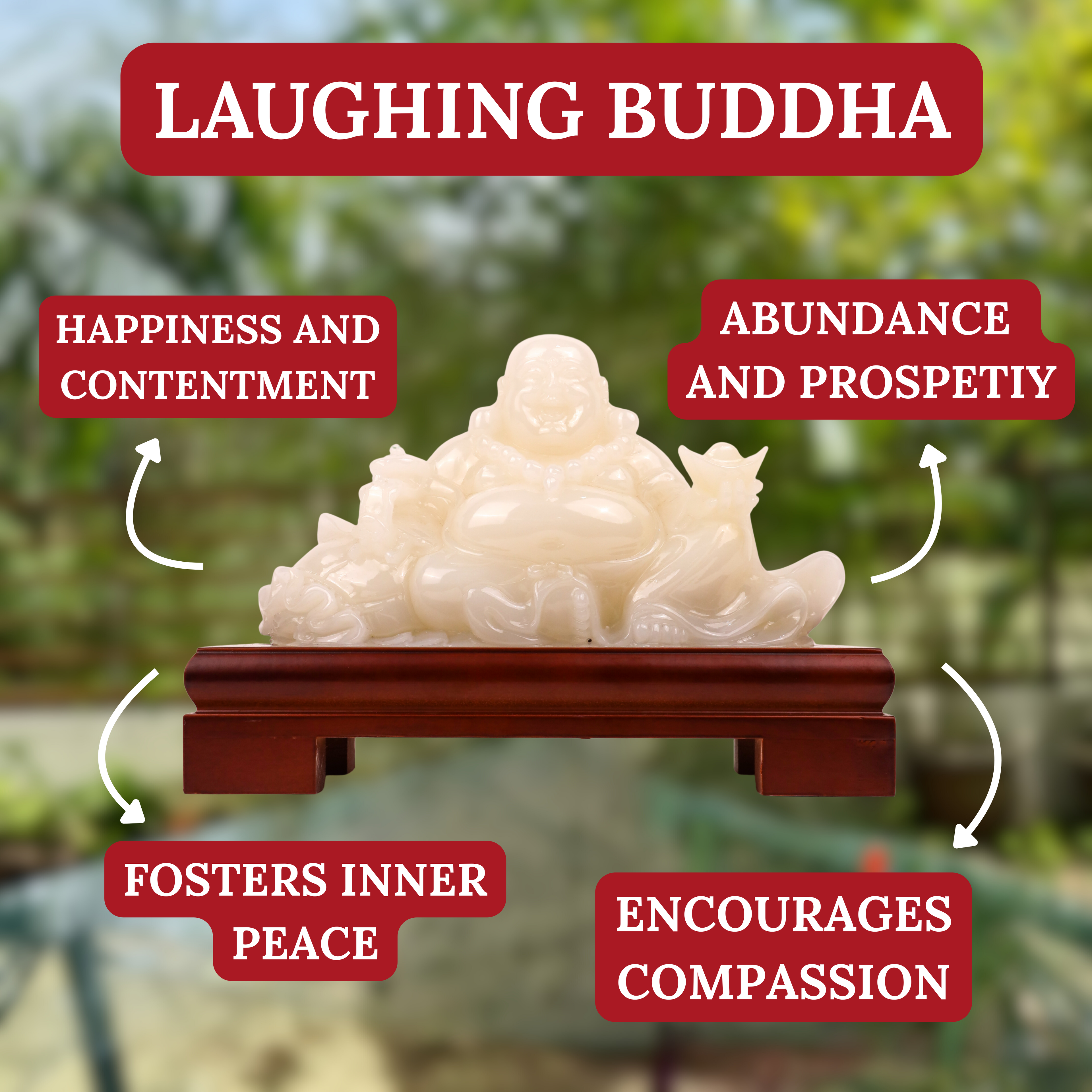 "Bring Endless Happiness" - Jade Laughing Buddha 33cm