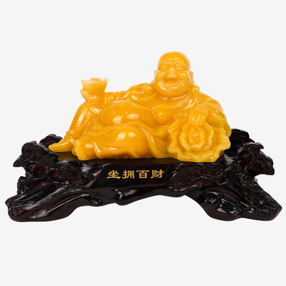 Relaxed Yellow Buddha of Lucky Fortune 48cm
