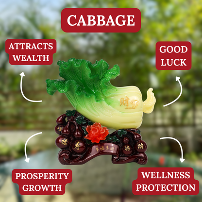 Health and Wealth Cabbage with Wu Lous 46cm