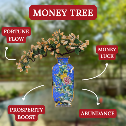 Imperial Citrine Rocks Vase of Rich Blessings 40cm