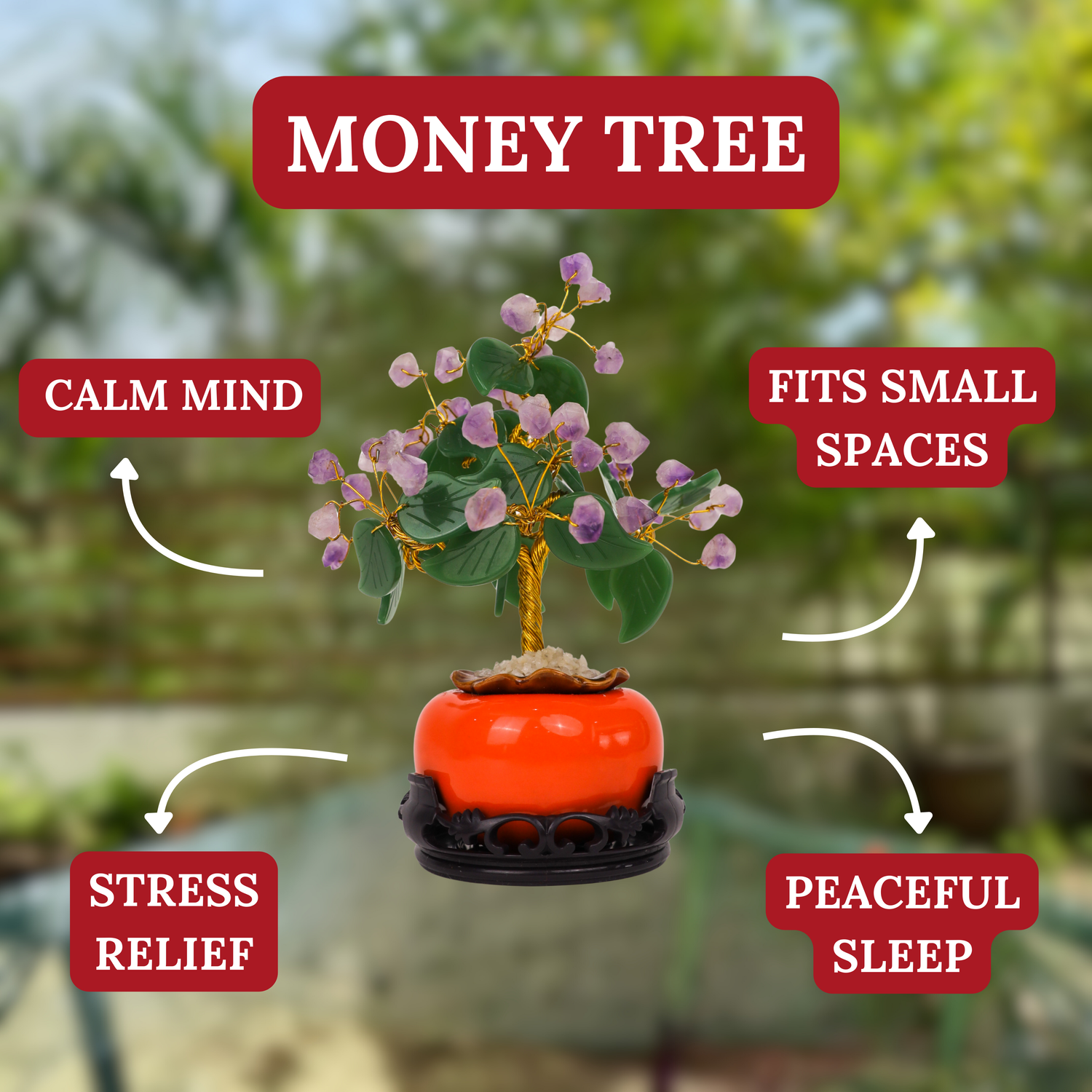 Amethyst Chunks Gem Tree in Vase 30cm