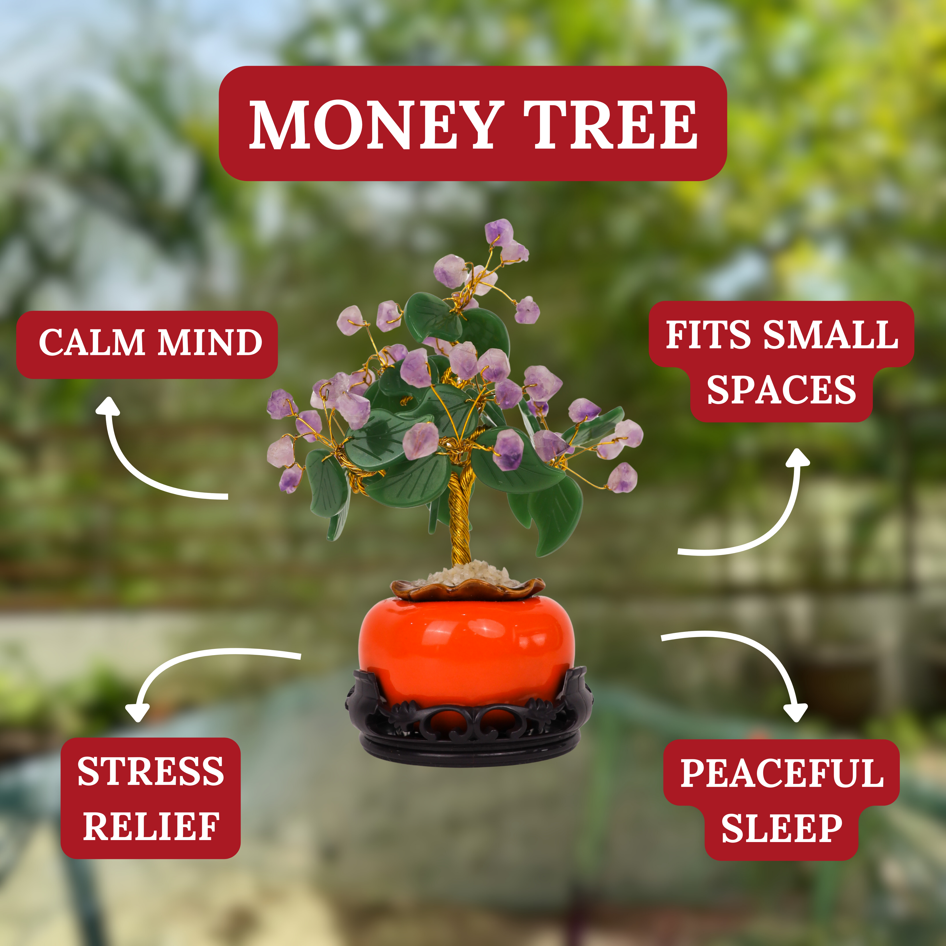 Amethyst Chunks Gem Tree in Vase 30cm