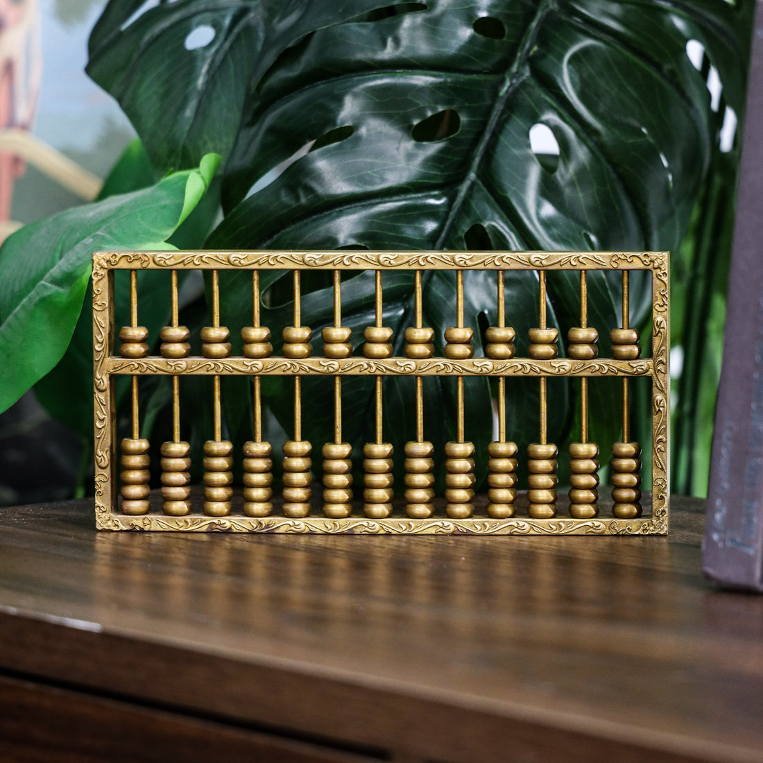Ancient Calculator of Riches Brass Abacus 24cm