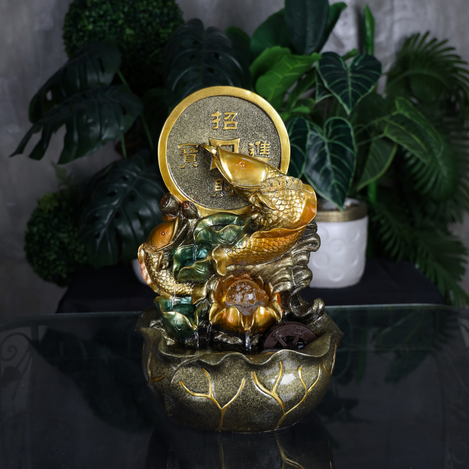 Fountain of the Fortune Fish Arowana 45cm