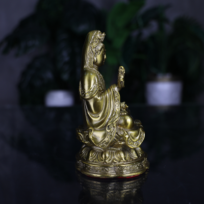 Brass Guan Yin of Grace &amp; Mercy 17cm