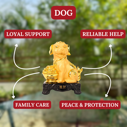 Golden Zodiac Dog of Loyal Support 18cm