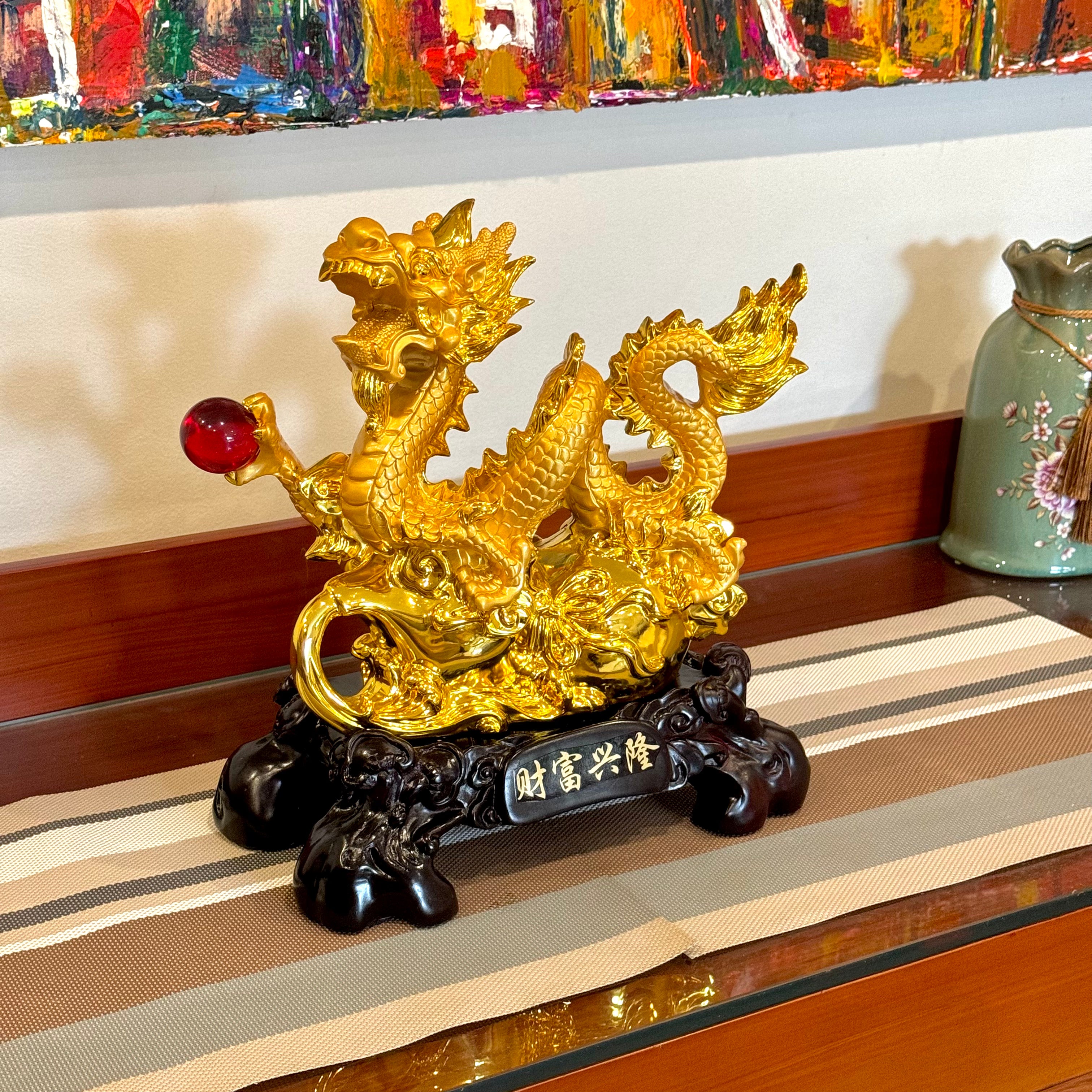 The Royal Dragon of Good Fortune 35cm - Feng Shui Chinese Lucky Items - Royal Dragon Decor