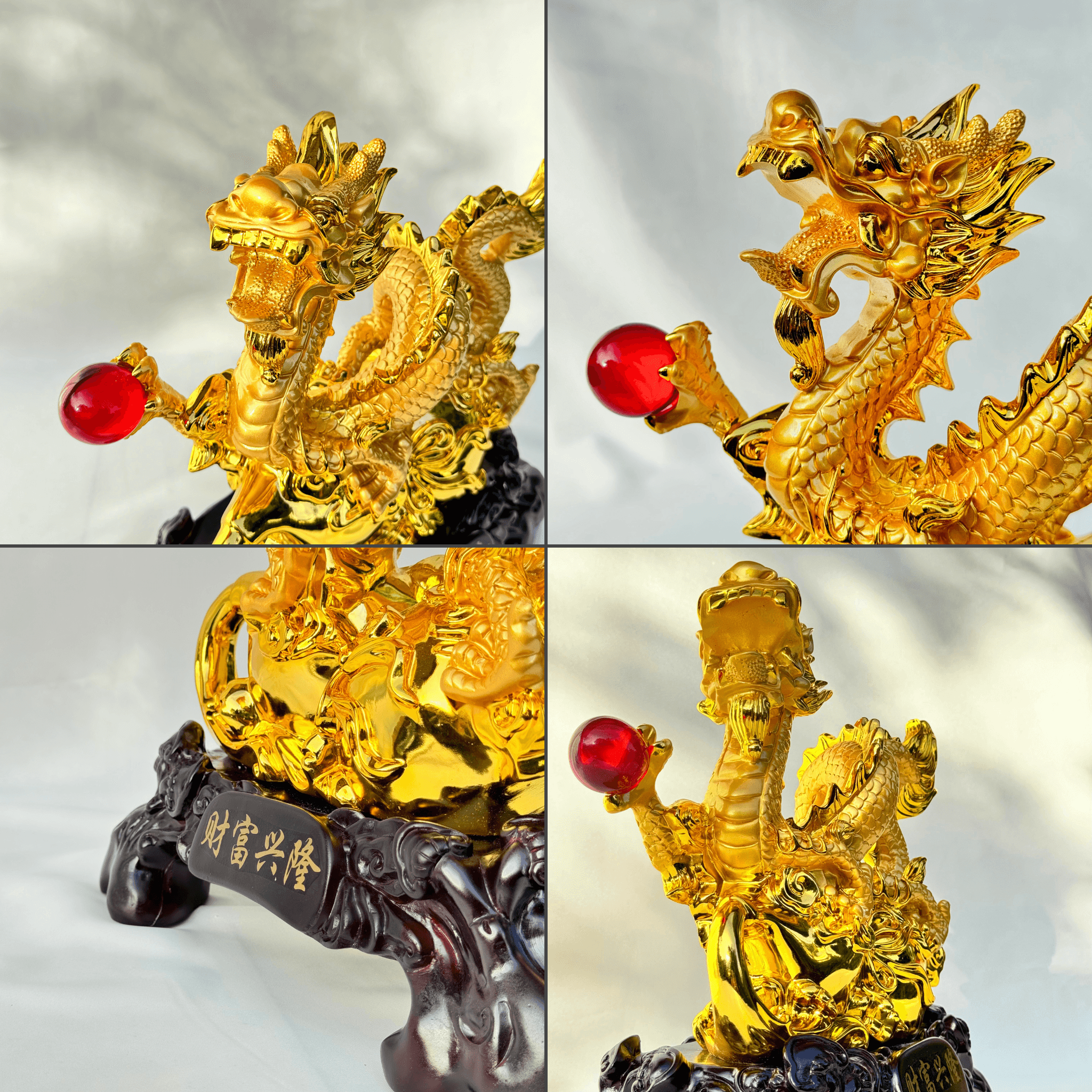 The Royal Dragon of Good Fortune 35cm - Feng Shui Chinese Lucky Items - Royal Dragon Decor