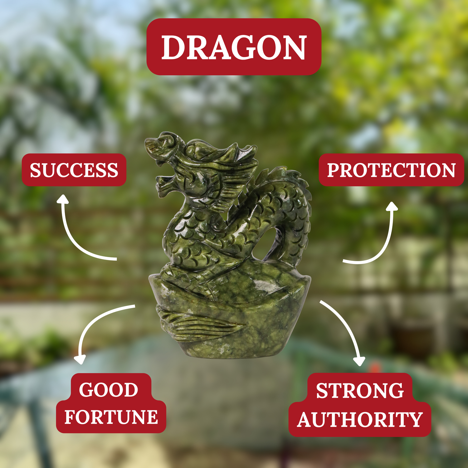 Jade Zodiac Dragon for Majestic Power 17cm