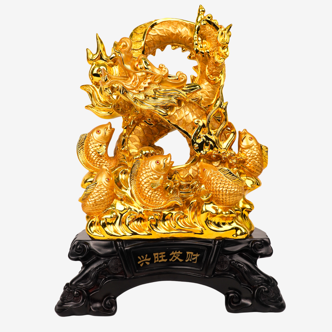 Eight Treasures Dragon with Arowanas 47cm
