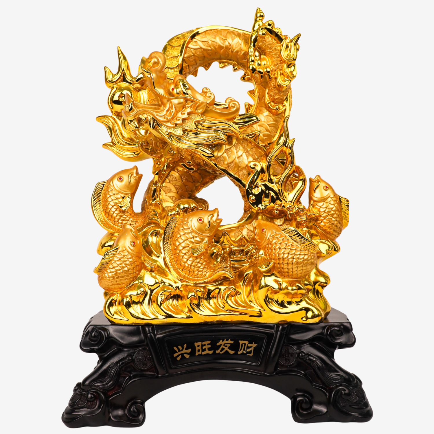 Eight Treasures Dragon with Arowanas 47cm