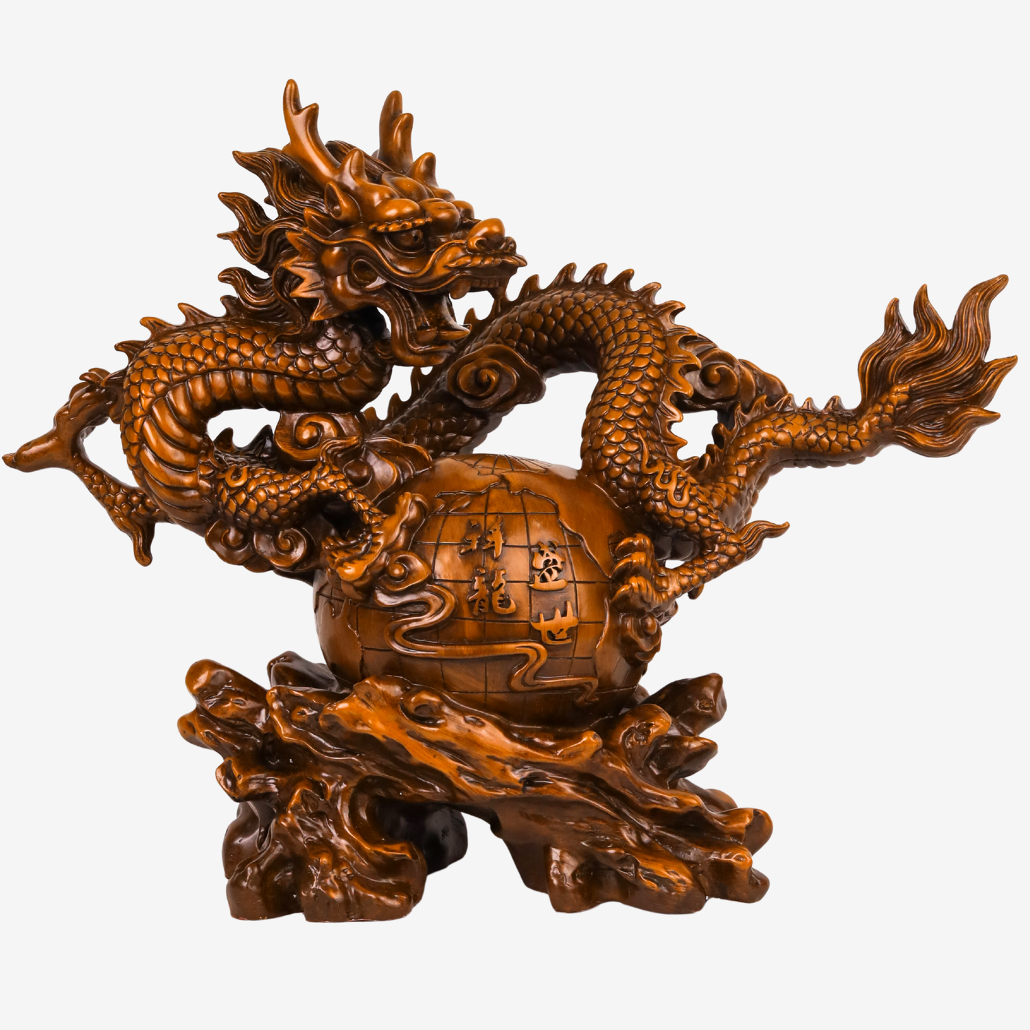 Worldwide Wealth Expansion Wood Dragon 54cm