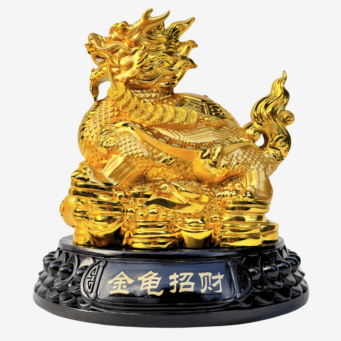 Gold Dragon Turtle for Success & Stability 25cm Default Title - Feng Shui Charms - Royal Dragon Decor Philippines