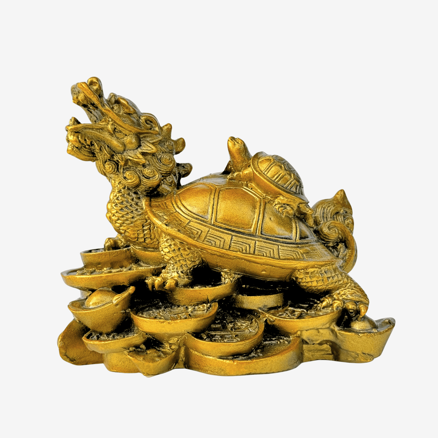 Bronze Dragon Turtle with Baby Turtle 12cm - Feng Shui Chinese Lucky Items - Royal Dragon Decor