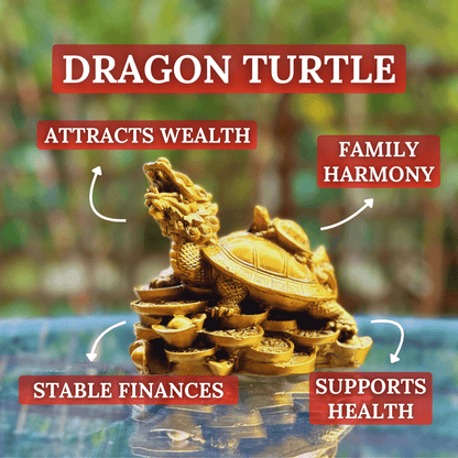 Bronze Dragon Turtle with Baby Turtle 12cm - Feng Shui Chinese Lucky Items - Royal Dragon Decor