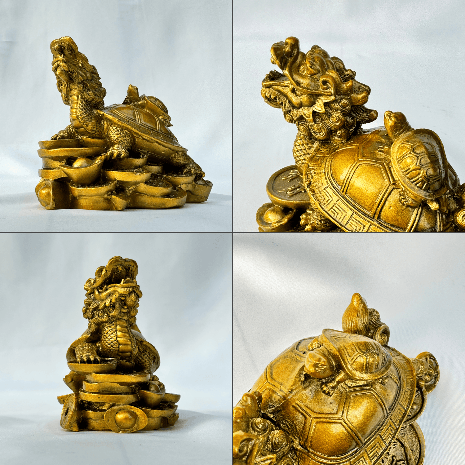 Bronze Dragon Turtle with Baby Turtle 12cm - Feng Shui Chinese Lucky Items - Royal Dragon Decor