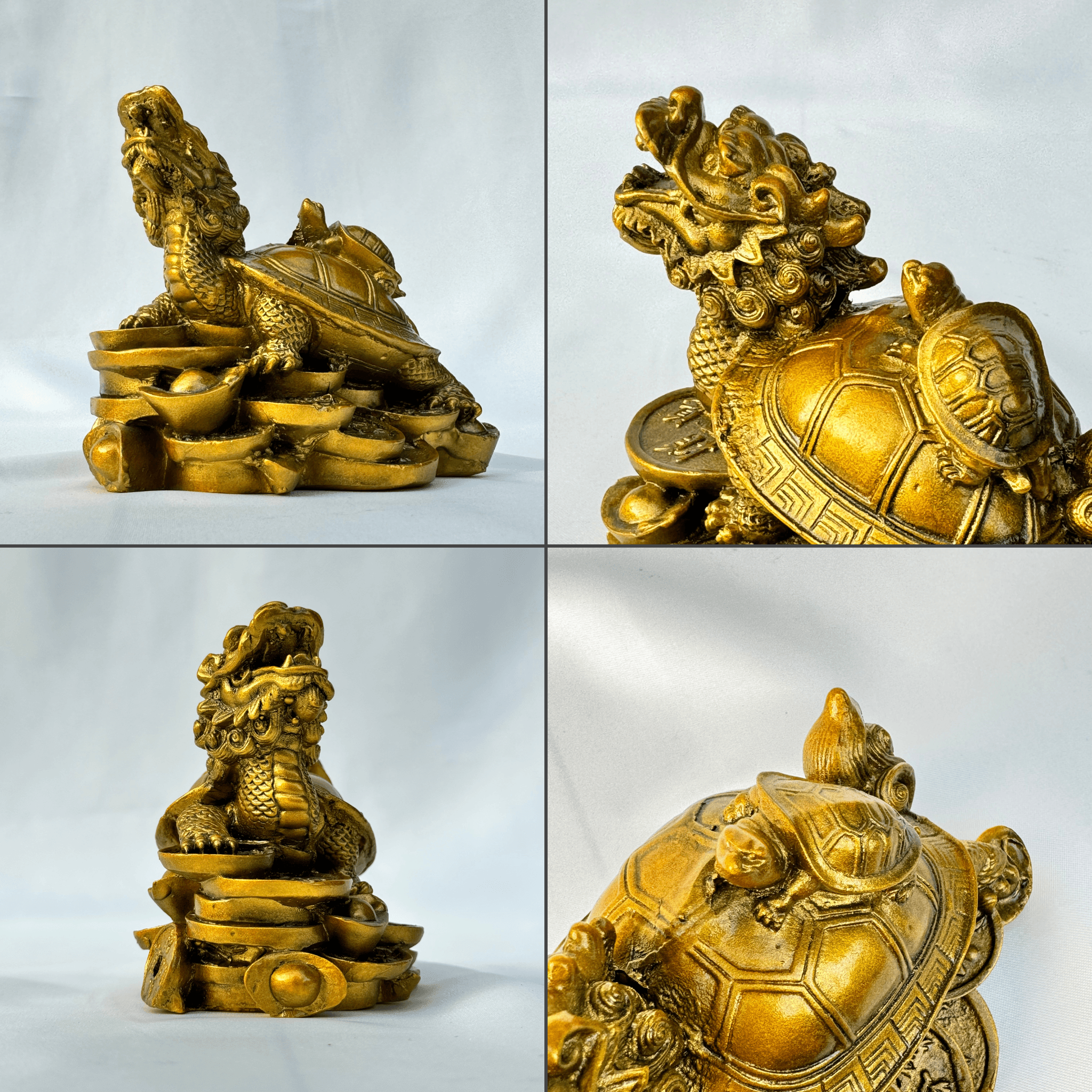 Bronze Dragon Turtle with Baby Turtle 12cm - Feng Shui Chinese Lucky Items - Royal Dragon Decor