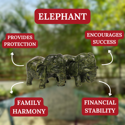 Mighty Protector Jade Elephants 23cm