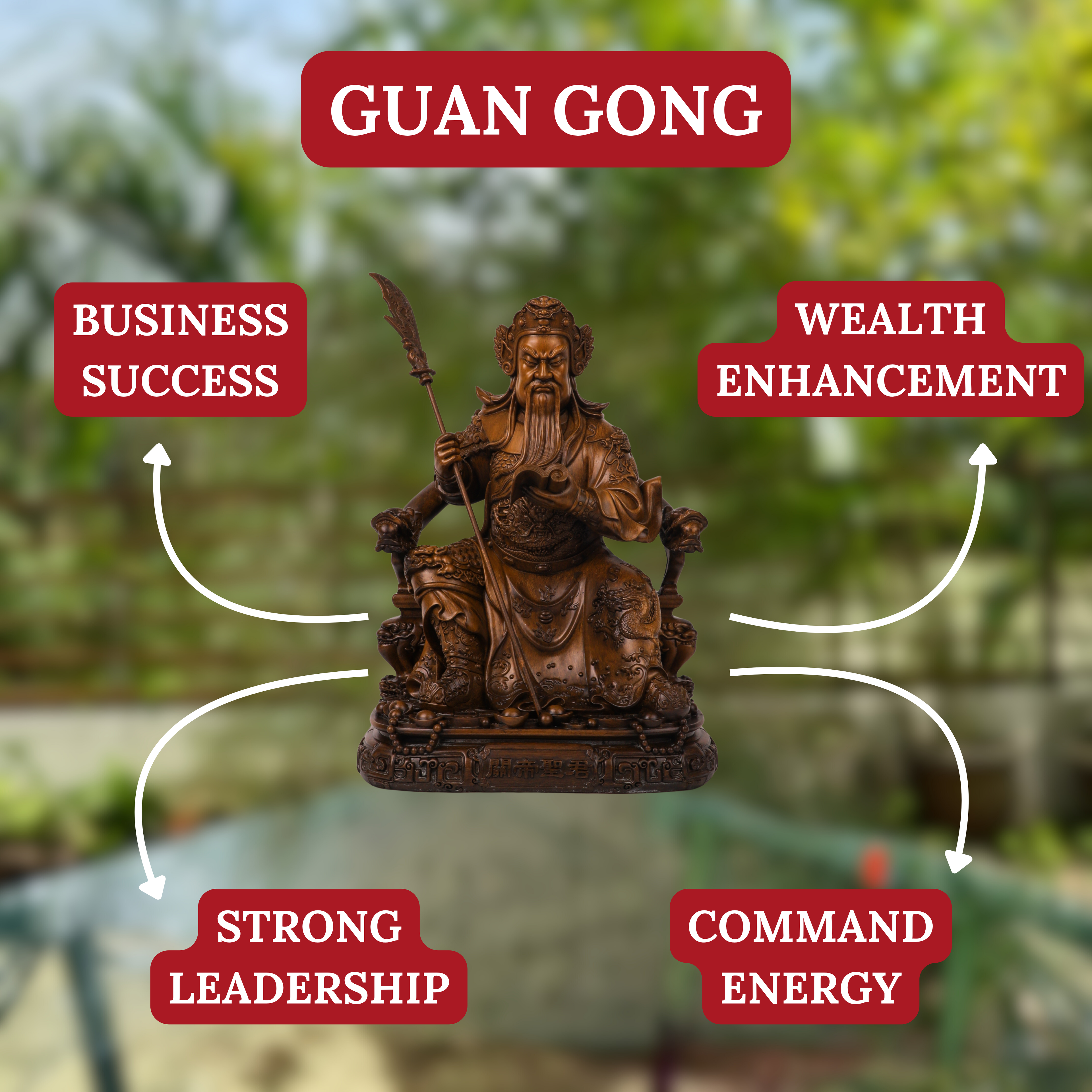 Seated Guan Gong of Wise Authority 46cm