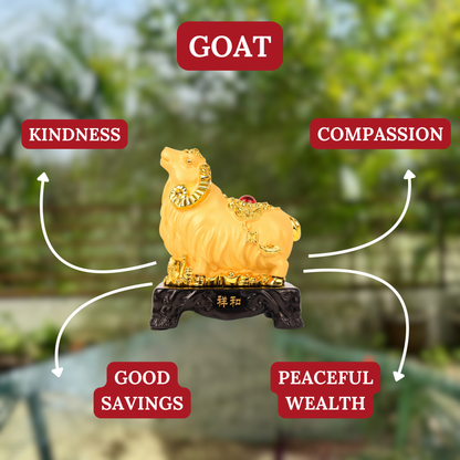 Golden Zodiac Goat of Stable Income 18cm