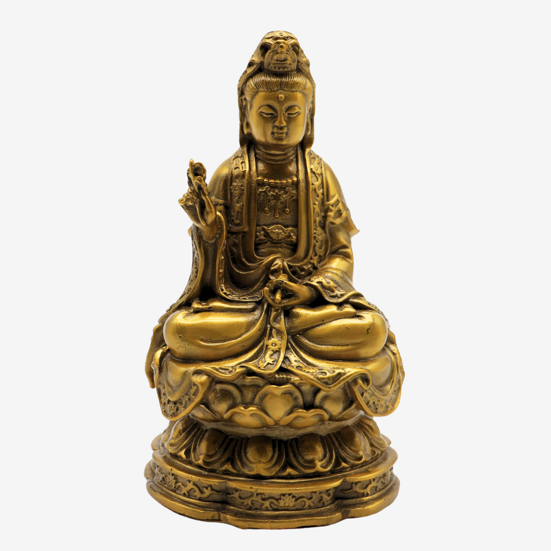 Brass Guan Yin of Grace &amp; Mercy 17cm